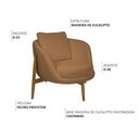 Ver imagem 3 de Poltrona Decorativa Austin Base Madeira Bouclé Terracota - Nexta Casa