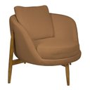 Ver imagem 1 de Poltrona Decorativa Austin Base Madeira Bouclé Terracota - Nexta Casa