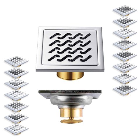 Ralo Inox 10x10 Anti Odor Kit 15 Uni Anti Inseto Banheiro Lavabo Varanda Quintal Terraço Higienico D