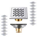 Ver imagem 1 de Ralo Inox 10x10 Anti Odor Kit 15 Uni Anti Inseto Banheiro Lavabo Varanda Quintal Terraço Higienico D