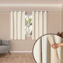 Ver imagem 1 de Cortina Blecaute com Voal de Renda 2,80m x 1,60m Bege ideal para Varão simples de 2 metros