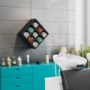 Ver imagem 4 de Kit 2 Suporte Porta Toalha Alana 9 Nichos Toalheiro Multiuso:preto