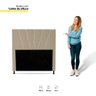 Cabeceira Cama Box Solteiro Dallas 90cm Veludo Bege - Desk Design - 3