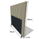 Ver imagem 2 de Cabeceira Cama Box Solteiro Dallas 90cm Veludo Bege - Desk Design