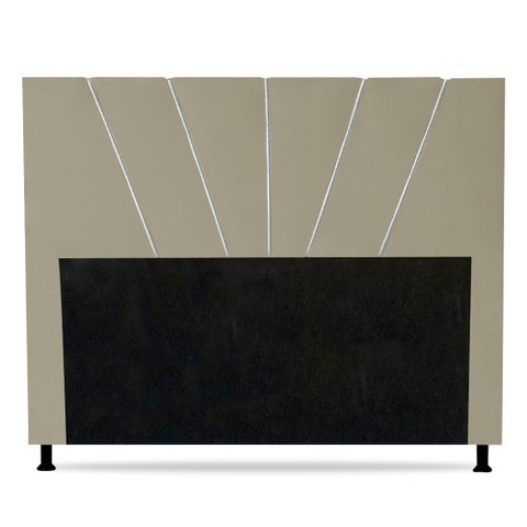 Cabeceira Cama Box Solteiro Dallas 90cm Veludo Bege - Desk Design