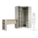 Ver imagem 6 de Guarda Roupa Canto Closet sem Portas 3 Peças, 3 Gavetas, Cabideiro e Bancada Prime Luciane Móveis