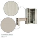 Ver imagem 7 de Guarda Roupa Canto Closet sem Portas 3 Peças, 3 Gavetas, Cabideiro e Bancada Prime Luciane Móveis