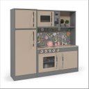 Ver imagem 1 de Cozinha Infantil em Mdf com Refrigerador Diana Cinza - Ofertamo