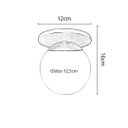 Ver imagem 2 de Plafon Moderno Preto Globo de Vidro Sala Corredor Lavabo Arevo Iluminação Vidro Fumê