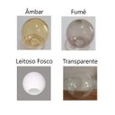 Ver imagem 3 de Plafon Moderno Preto Globo de Vidro Sala Corredor Lavabo Arevo Iluminação Vidro Fumê