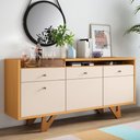 Ver imagem 2 de Buffet Aparador Sollare com 2 Portas e 2 Gavetas Cinamomo/off White - Hb Móveis