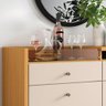 Buffet Aparador Sollare com 2 Portas e 2 Gavetas Cinamomo/off White - Hb Móveis - 3