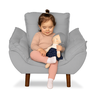 Mini Poltrona Cadeira Infantil de Criança Suede  Cinza Claro  Pés Palito - 7