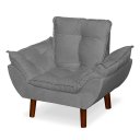 Ver imagem 5 de Mini Poltrona Cadeira Infantil de Criança Suede  Cinza Claro  Pés Palito