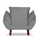 Ver imagem 4 de Mini Poltrona Cadeira Infantil de Criança Suede  Cinza Claro  Pés Palito