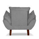 Ver imagem 4 de Mini Poltrona Cadeira Infantil de Criança Suede Cinza Claro Pés Palito