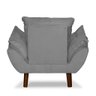 Mini Poltrona Cadeira Infantil de Criança Suede  Cinza Claro  Pés Palito - 3