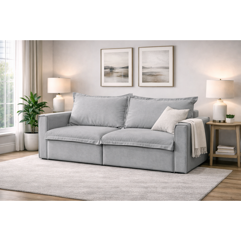 Sofá Cama Paris Retrátil e Reclinável em Linho Sofatec