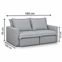 Ver imagem 3 de Sofá Cama Paris Retrátil e Reclinável em Linho Sofatec