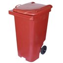 Ver imagem 1 de Lixeira Contendor Plástico com Rodas de 240 Litros Vermelho - C240v - Jsn