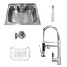 Kit Cuba Pia Gourmet Luxo Prizi Aço Inox 304 + Torneira Gourmet Prizi Cheff 50cm, Bancada - 1