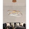 Lustre Luminaria Led 3 Aneis Pendente 3 em 1 Perfil Luxo Ajustavel Ambiente Quarto Sala - 2
