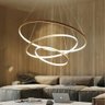 Lustre Luminaria Led 3 Aneis Pendente 3 em 1 Perfil Luxo Ajustavel Ambiente Quarto Sala - 3