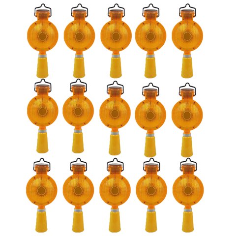 Sinalizador Viario Solar Kit 15 Uni Sinalizaçao Segurança Obra Rua Rodovia Pista Iluminaçao Anti Aci