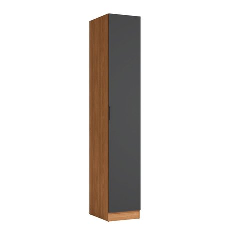 Guarda-Roupa Modulado 1 Porta 4 Prateleiras 40cm x 52cm x 230cm Linha Liga Modulado Cinza Canela/Grafite