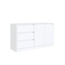 Ver imagem 3 de Balcão para Cama Estação de Trabalho BI041BCBC 3 Gavetas MDP Branco Dalla Costa Móveis