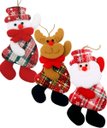 Ver imagem 1 de Kit 27 Pendente Natalino Boneco de Neve Rena Papai Noel 18cm