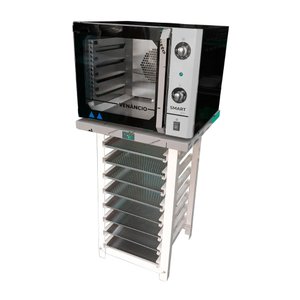 Forno Turbo Convec. Preto e Inox FCSB4E 220V + Bancada MES-004 + 8 Assadeiras - Venâncio