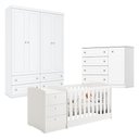 Ver imagem 1 de Quarto Infantil 4 Portas Americano e Berço Multifuncional Atlanta Branco Fosco - Reller