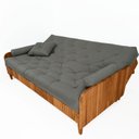 Ver imagem 6 de Sofá Cama Paris Ii Ripado Sarja em Madeira Maciça Natural - Cinza