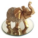 Ver imagem 3 de Elefante Decorativo Resina C/ Base De Espelho Indiano Sorte