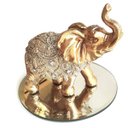 Ver imagem 2 de Elefante Decorativo Resina C/ Base De Espelho Indiano Sorte