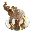 Ver imagem 4 de Elefante Decorativo Resina C/ Base De Espelho Indiano Sorte