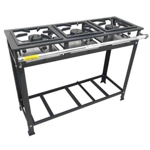 Fogão Industrial 3 Bocas Standard Alta Pressão Grelhas Aço 30x30 P5 MR Fogões