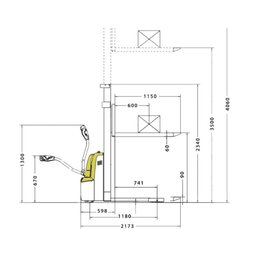 Empilhadeira Elétrica MEE 1.0 Ton x 3500 Menegotti - 3