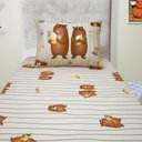 Ver imagem 2 de Jogo de Cama Joy Capivara Solteiro 70% Algodão e 30% Poliéster Malha Pérola