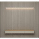 Ver imagem 7 de Painel Ripado para TV 85 pol com Bancada Orgânica e Prateleira LED 297cm Slats L05 Tauari Gris