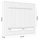Ver imagem 6 de Painel Ripado para TV 85 pol com Bancada Orgânica e Prateleira LED 297cm Slats L05 Tauari Gris