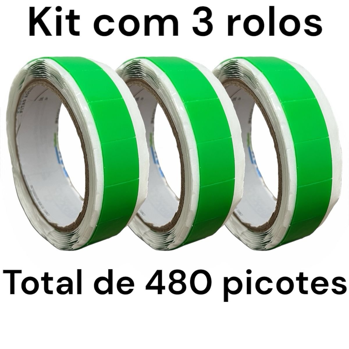 Fita Adesiva Dupla Face Picotada Cola Forte Kit com 3 Rolos - 2