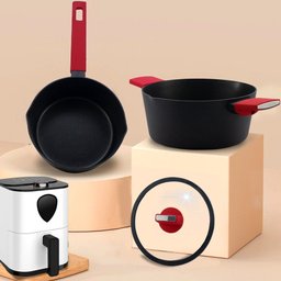 Conjunto Caçarola Cerâmica Antiaderente Optimum Preto 4 Peças - 4