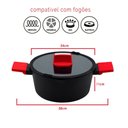 Ver imagem 3 de Conjunto Caçarola Cerâmica Antiaderente Optimum Preto 4 Peças
