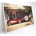 Ver imagem 3 de Quadro Carro Clássico Vermelho - 120x80 Cm - Adesivo Fotográfico