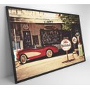 Ver imagem 2 de Quadro Carro Clássico Vermelho - 120x80 Cm - Adesivo Fotográfico