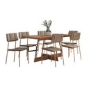 Ver imagem 4 de Conjunto de Jantar 160cm + 6 Cadeiras Lou Estofadas Areia Nf