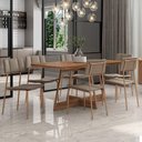 Ver imagem 1 de Conjunto de Jantar 160cm + 6 Cadeiras Lou Estofadas Areia Nf