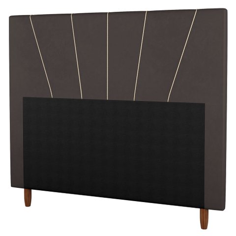 Cabeceira Cama Box Solteiro Dallas 90cm Suede Marrom - Desk Design